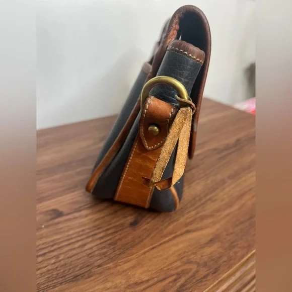 Vintage DOONEY & BOURKE Black All Weather Leather Purse Bag Equestrian NO STRAP - Picture 6 of 10